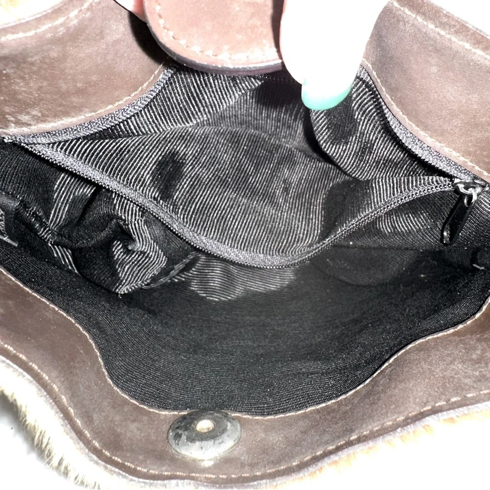 Saks Fifth Avenue Fur and leather Handbag - Picture 5 of 7